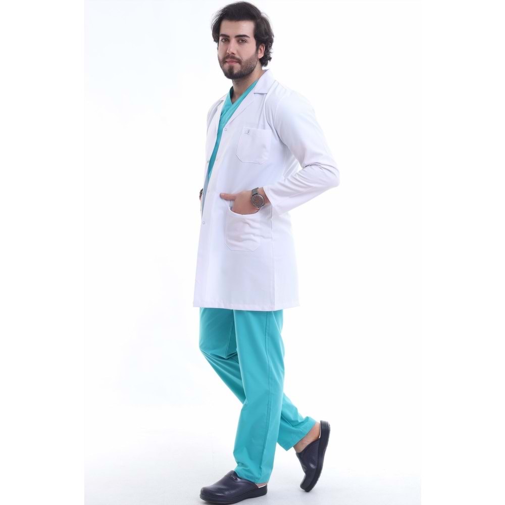 Erkek Doktor Önlüğü Uzun Boy Ceket Yaka