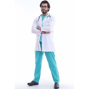 Erkek Doktor Önlüğü Uzun Boy Ceket Yaka