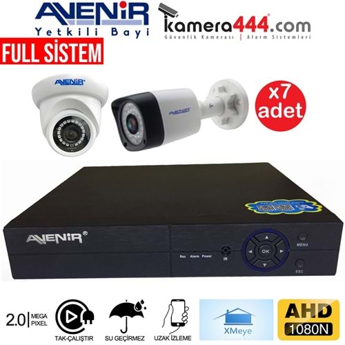 Avenir 7 Kameralı AHD Ekonomik Paket Kamera Sistemi