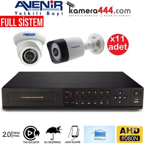 Avenir 11 Kameralı AHD Ekonomik Paket Kamera Sistemi